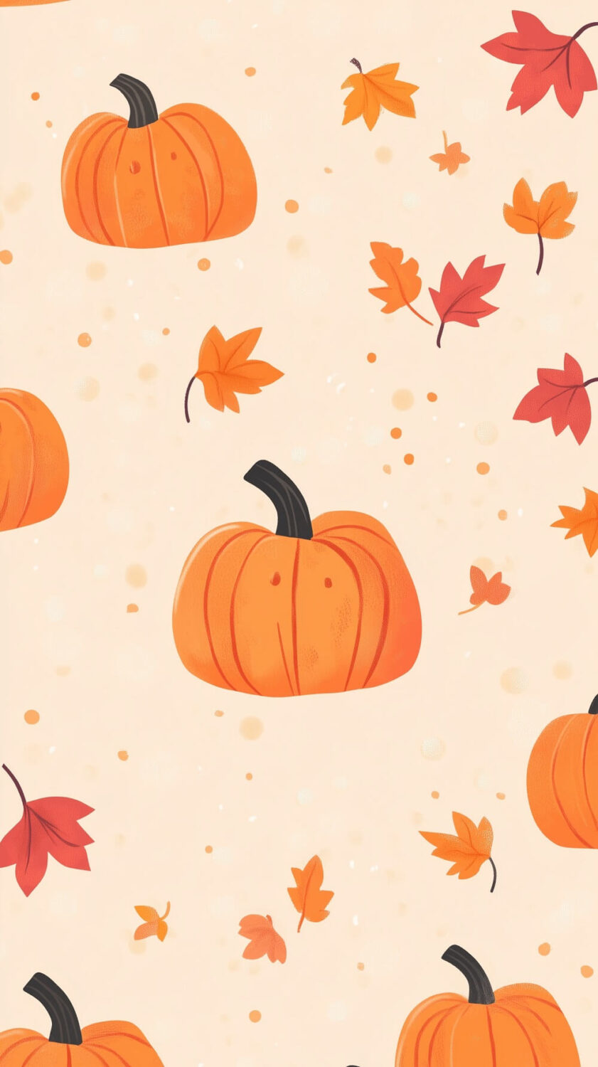 Beautiful (and Fun) Fall Phone Wallpapers to Start the Cozy Season 19 simple fall pumpkin phone wallpaper
