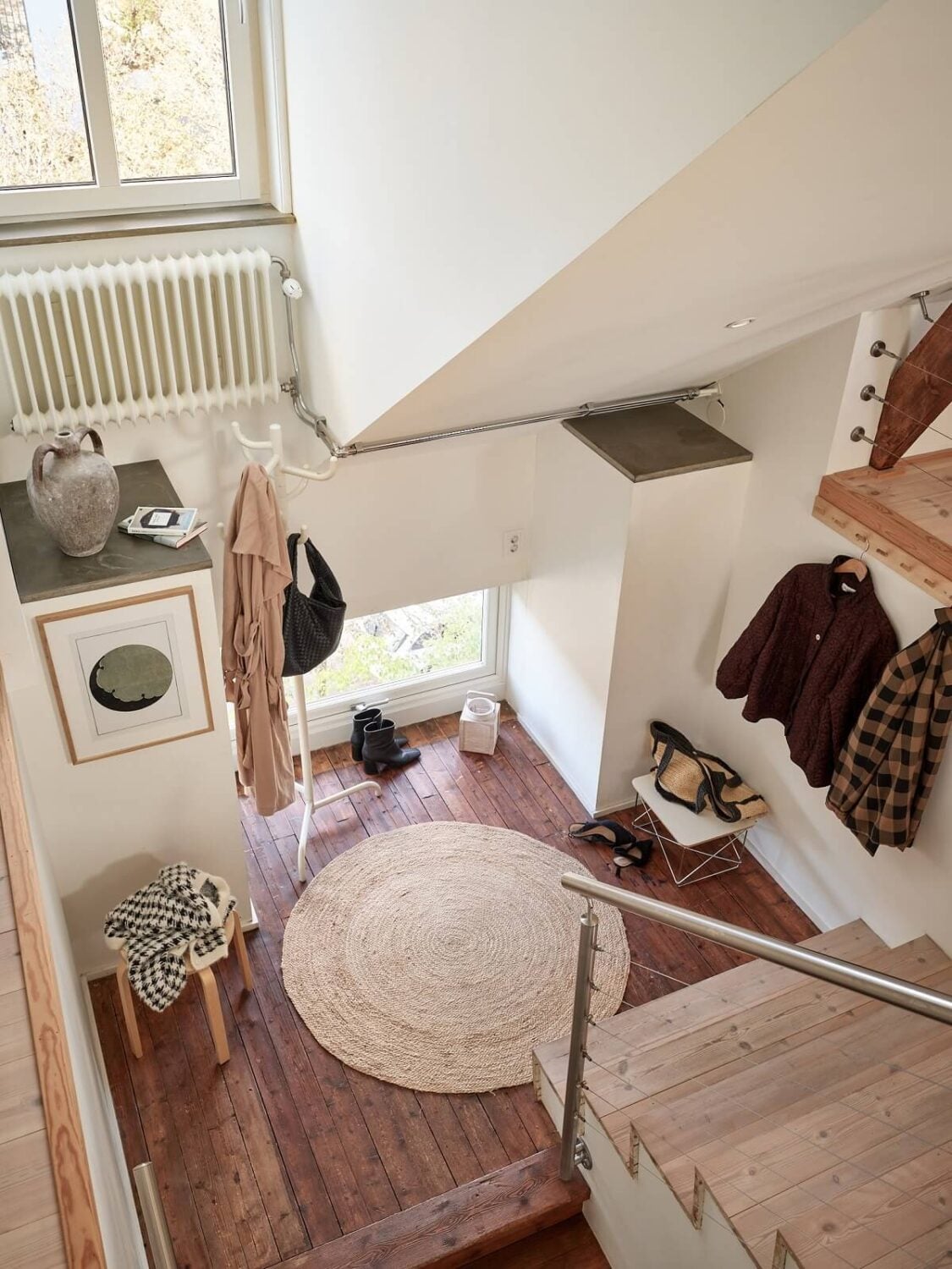 A Light Two-Bedroom Attic Apartment in Sweden 18 staircase entry