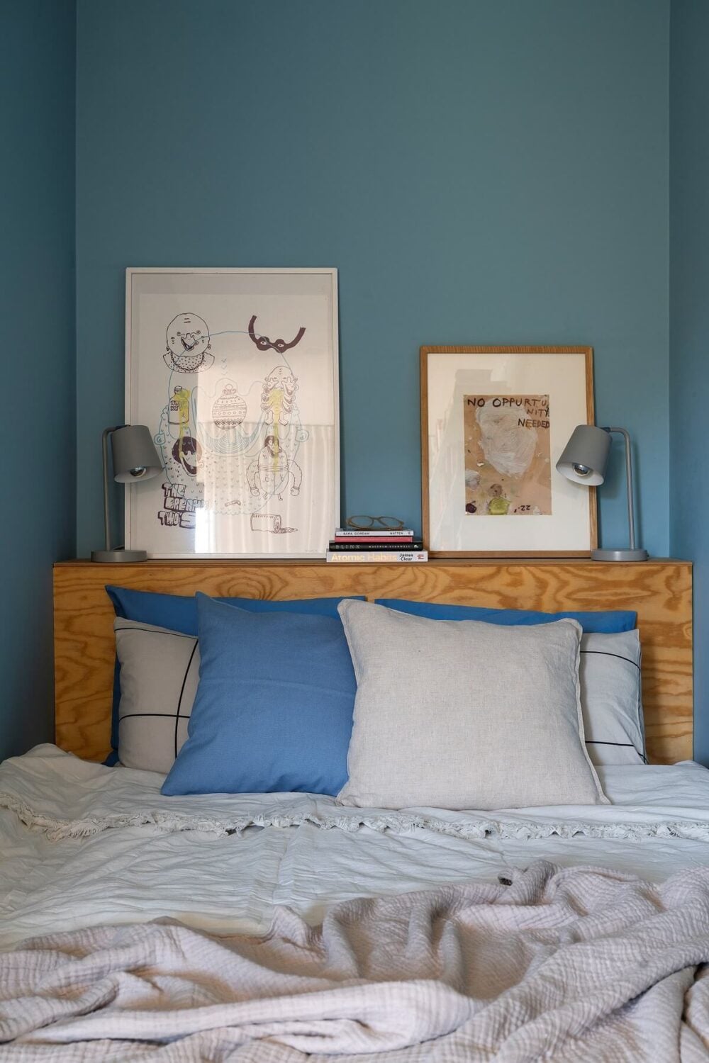 A Light and Modern Stockholm Apartment with Cheerful Color Accents 13 tiny blue bedroom