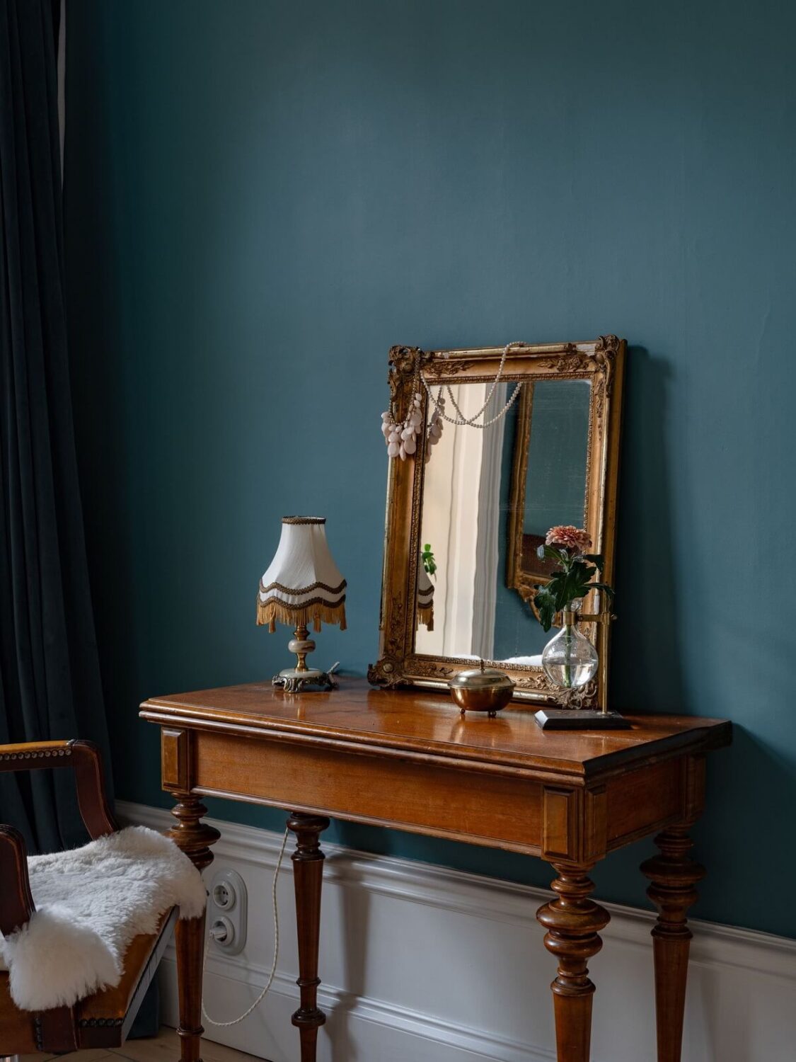 An 1890s Stockholm Apartment with a Blue Bedroom 13 antique vanity bedroom