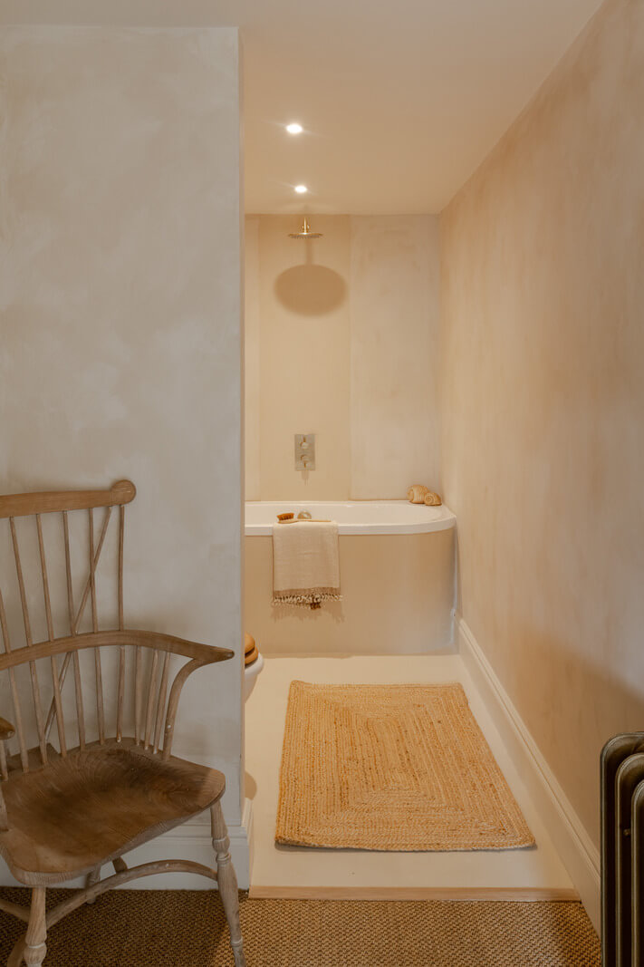 Serene Spaces with Limewash Walls in an English Victorian Home 24 bathroom with bath