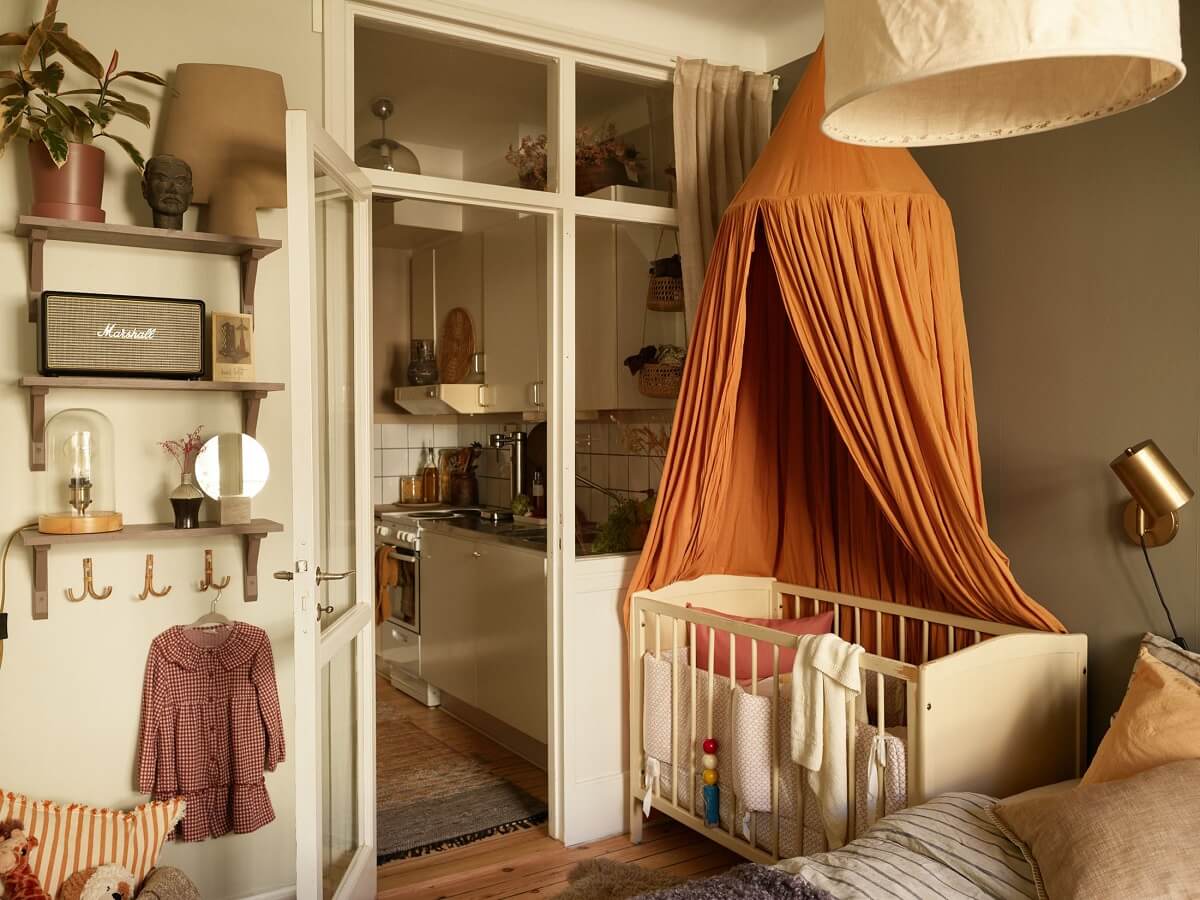 Best of 2025: Children's Rooms 16 bedroom with baby cot with terracotta canopy