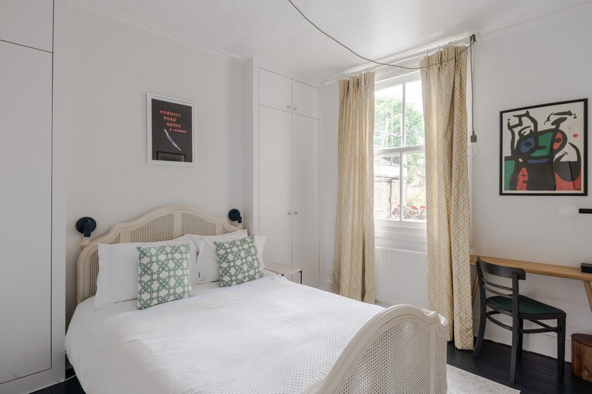 A Bright Extended and Renovated Victorian House in London 12 bedroom with built in wardrobes and desk