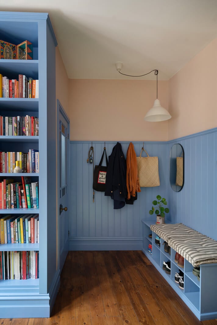 Best of 2024: Hallways 21 blue hall with storage bench