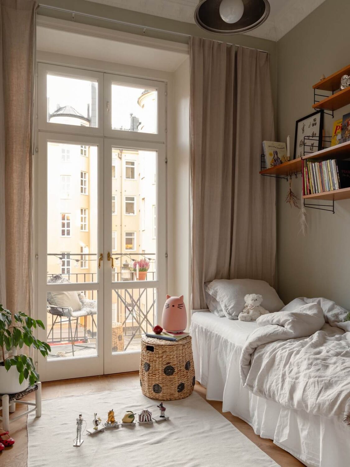An 1890s Stockholm Apartment with a Blue Bedroom 15 childrens bedroom with light gray walls