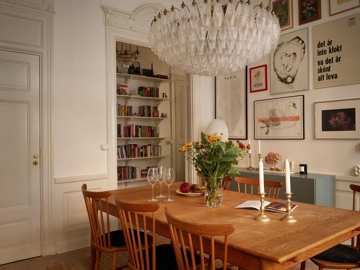 A Light Corner Apartment with 1890s Period Features 3 dining room with opening to hall
