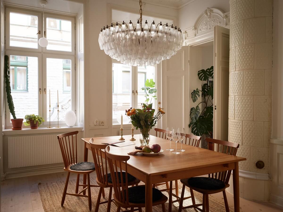 A Light Corner Apartment with 1890s Period Features 8 dining room with two large windows A Light Corner Apartment with 1890s Period Features