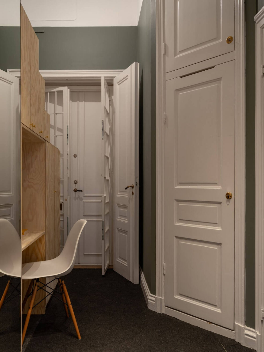 A Swedish Maisonette with Period Features and Modern Solutions 17 former hall turned home office with guest loft bed