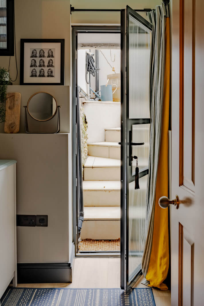 Eclectic Interiors in a Historic Bristol Apartment 22 glass door Eclectic Interiors in a Historic Bristol Apartment