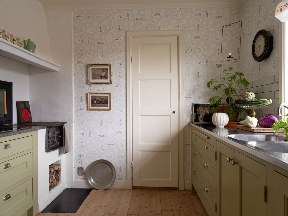 A 1930s Green-Painted Wooden Family Home in Sweden 3 green kitchen cabinets