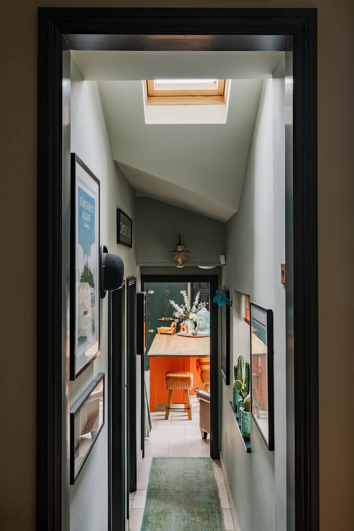 Eclectic Interiors in a Historic Bristol Apartment 11 hall with black woodwork