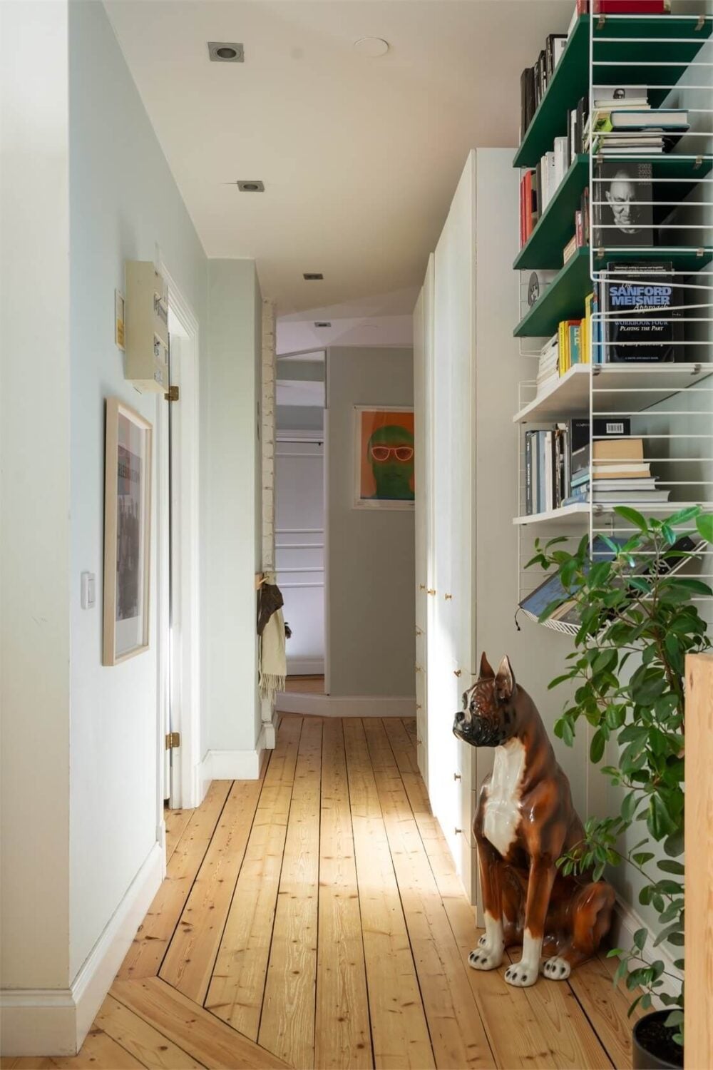 Green Tones in a Turn-of-the-Century Stockholm Apartment 18 hallway wardrobes shelves wooden floor