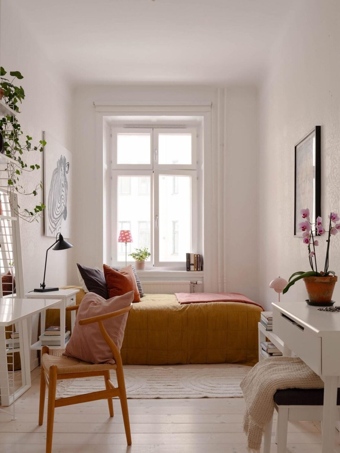 A Spacious Stockholm Apartment with Light Gray Walls 19 kids bedroom with desk