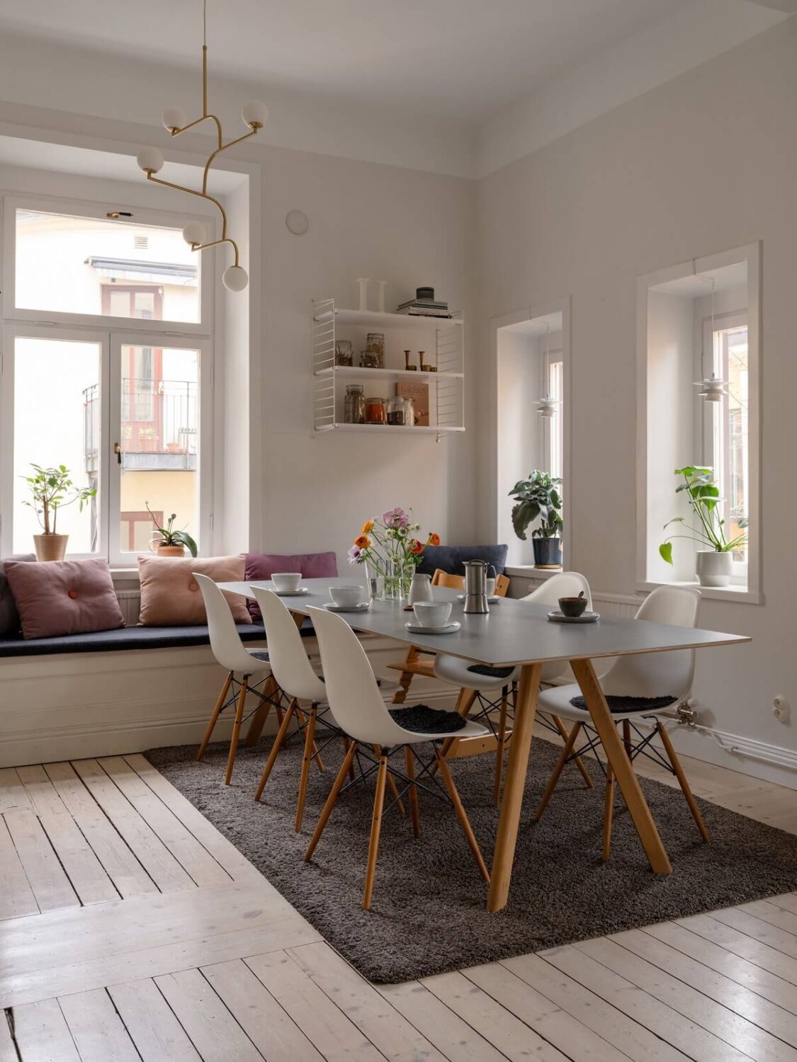 A Swedish Maisonette with Period Features and Modern Solutions 4 kitchen dining table