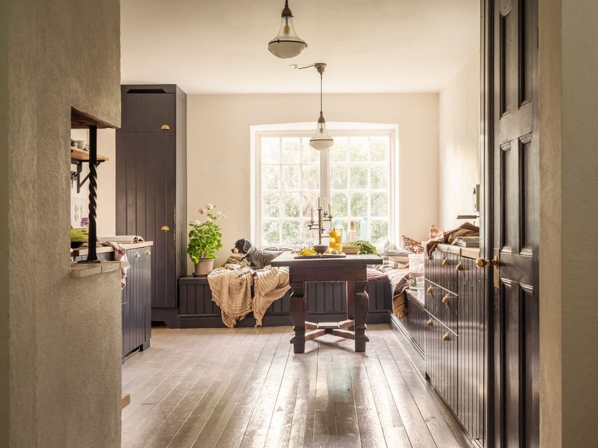 A Bohemian-Style House on the Estate of a Swedish Castle 10 kitchen with built in corner seating