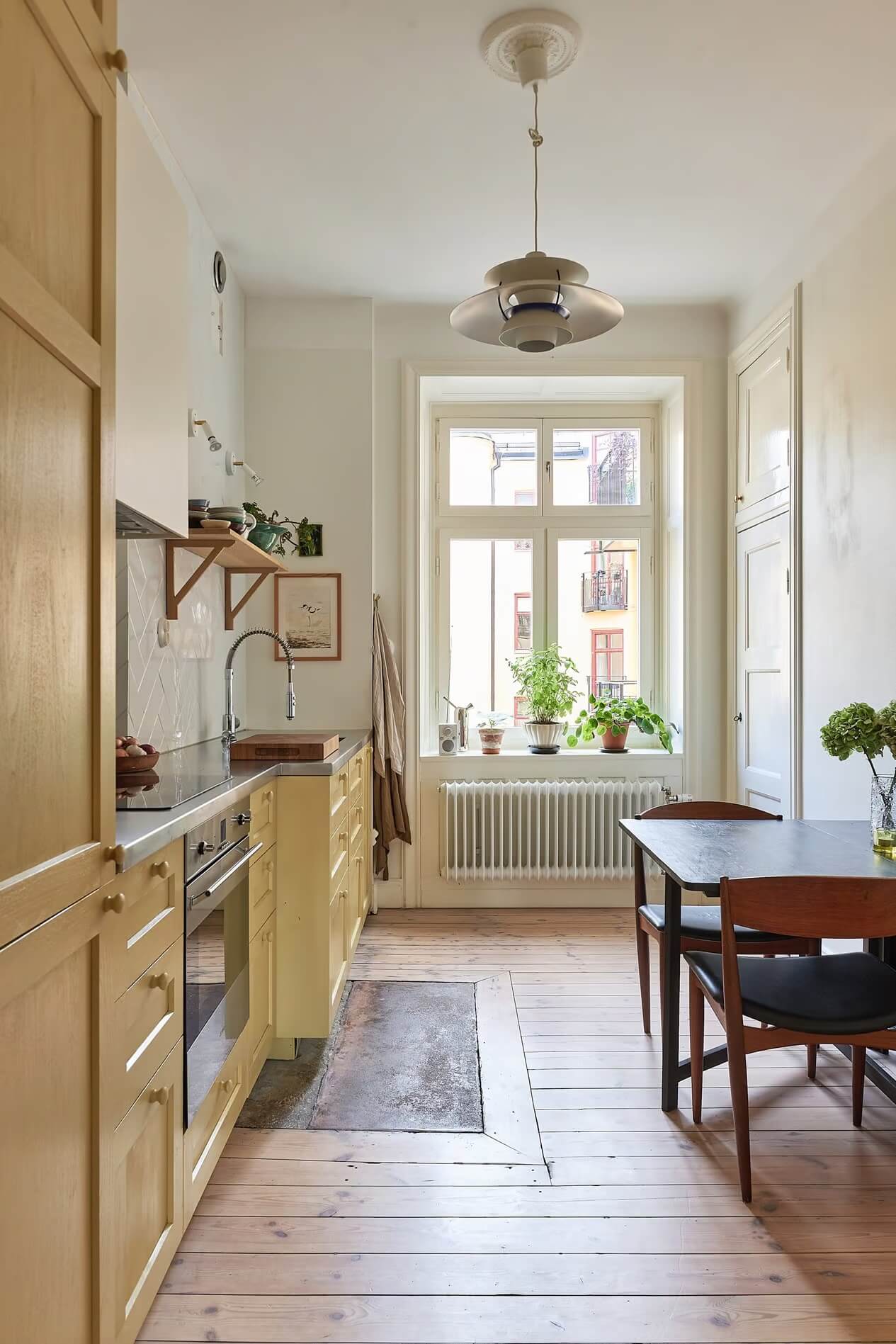 kitchen with yellow cabinets