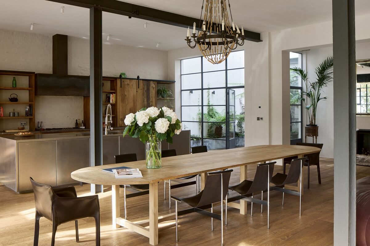 A Grand Industrial Warehouse Conversion in London 2 large dining table