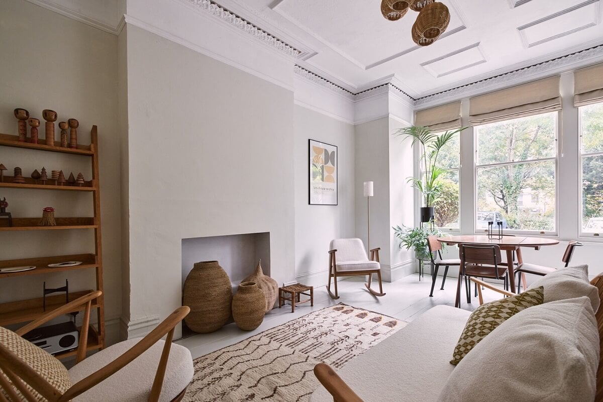 light filled living room natural materials