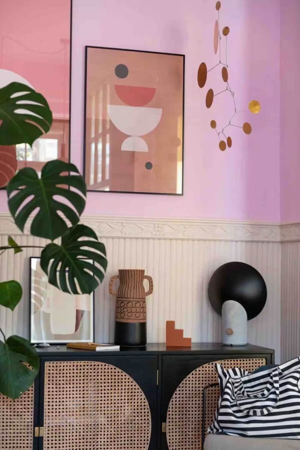 A Colorful Airbnb Apartment in Portugal 7 living room art