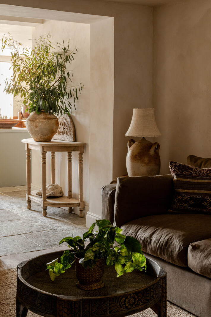 Serene Spaces with Limewash Walls in an English Victorian Home 10 living room detail