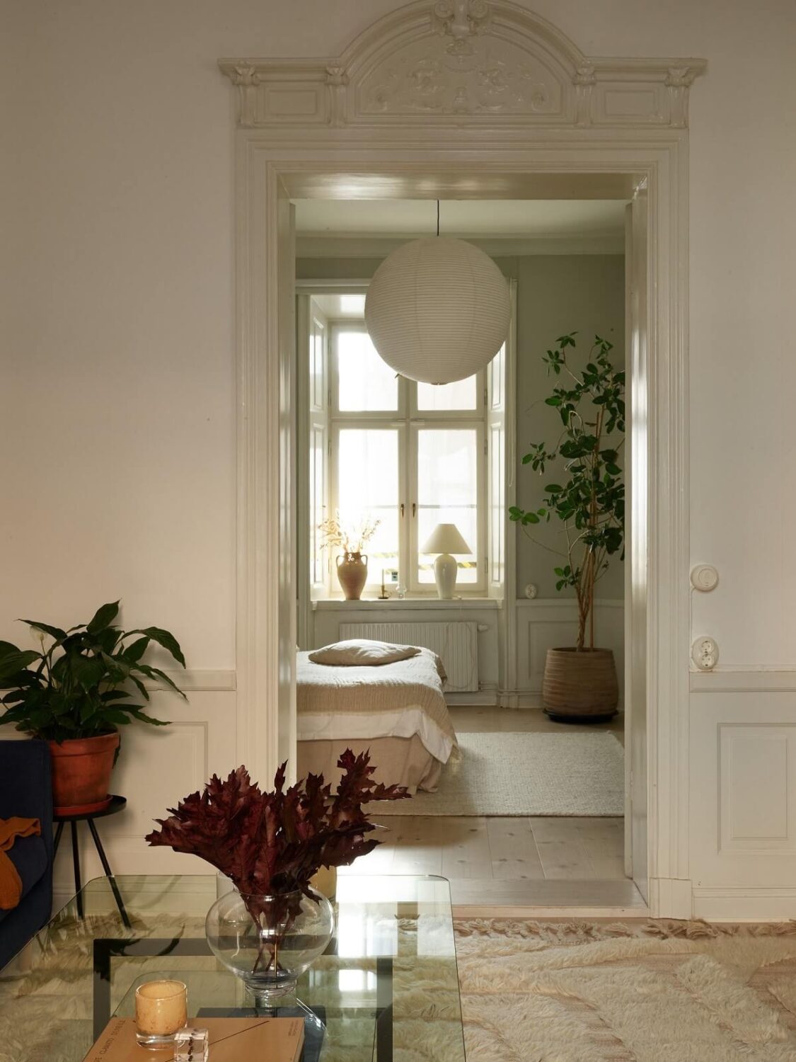 A Light Corner Apartment with 1890s Period Features 16 living room view to bedroom