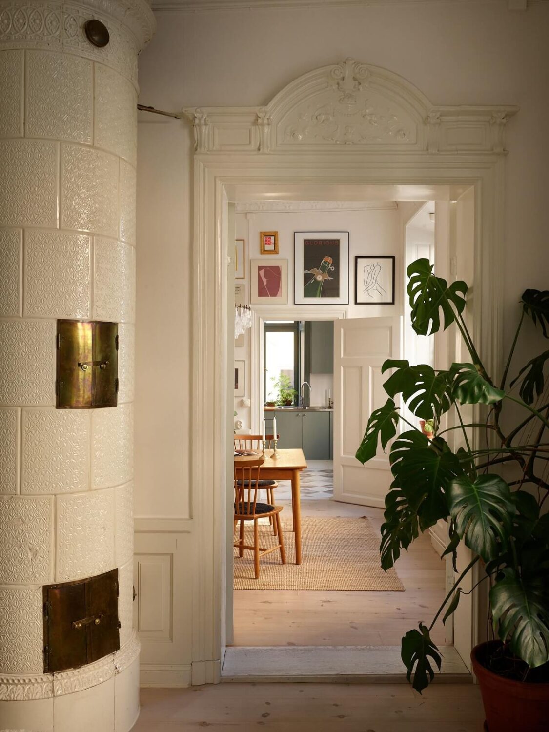 A Light Corner Apartment with 1890s Period Features 10 living room with fireplace
