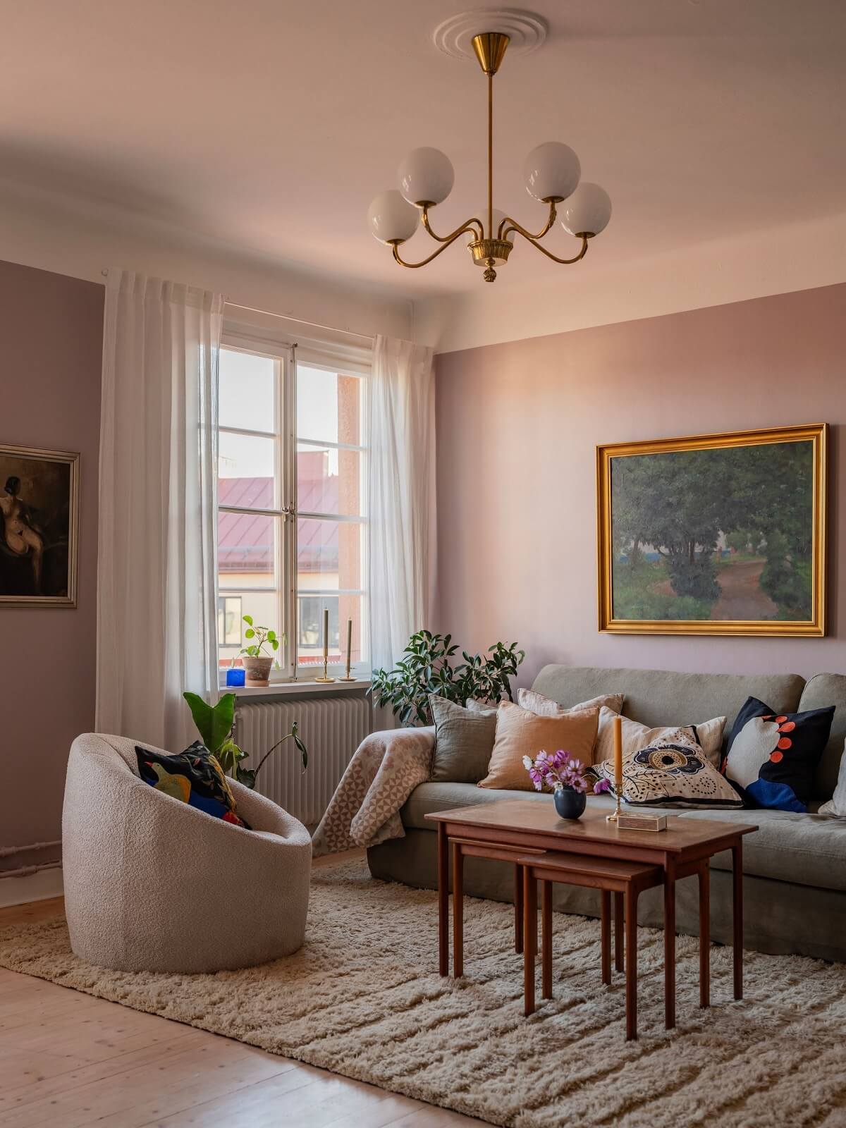 pink living room
