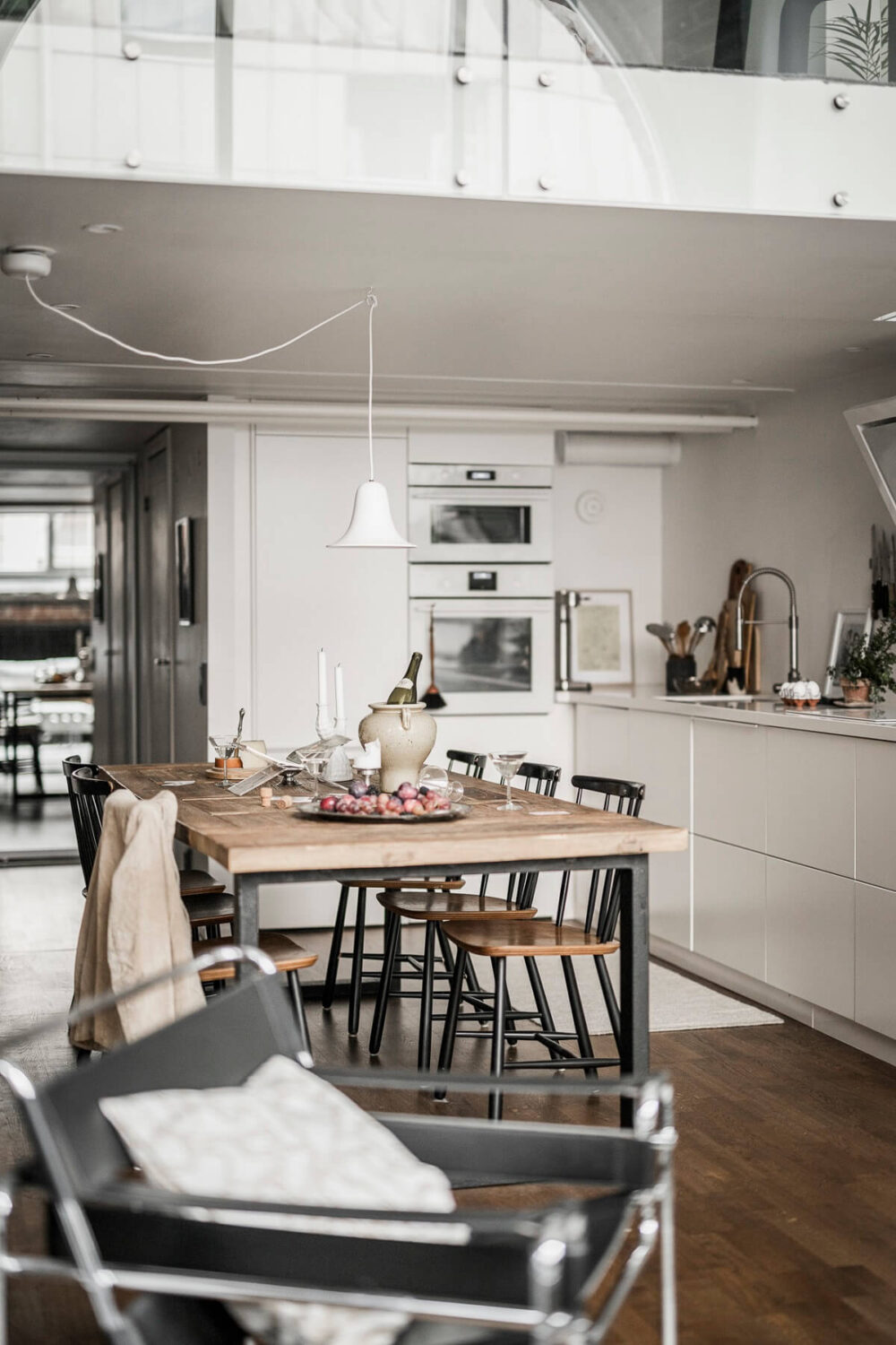 A Scandinavian Loft in an Old Industrial Building 9 scandi loft white kitchen