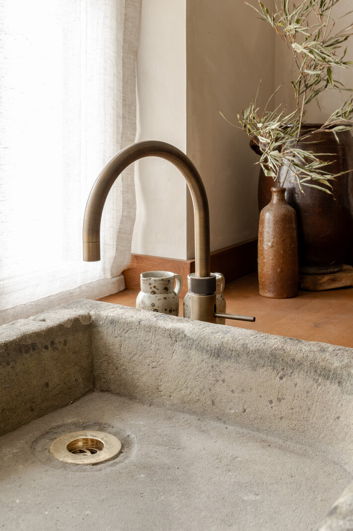 Serene Spaces with Limewash Walls in an English Victorian Home 7 sink detail