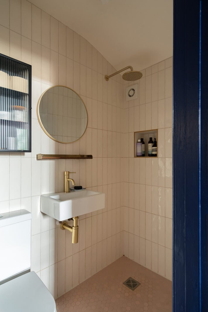 Colorful Rooms and Period Features in a London Terrace House 19 small bathroom brass fittings