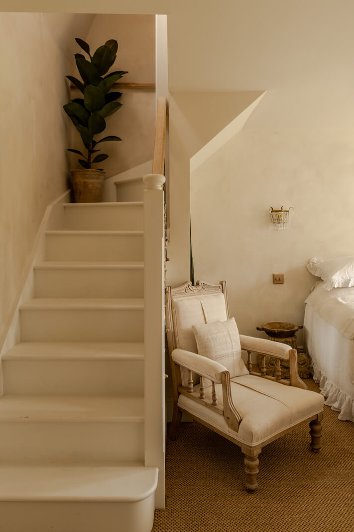 Serene Spaces with Limewash Walls in an English Victorian Home 14 staircase