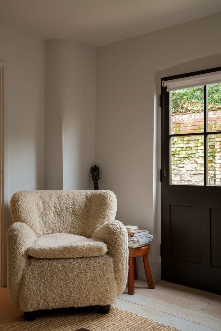 Contemporary Light Interiors in a 19th-Century English Cottage 3 teddy armchair