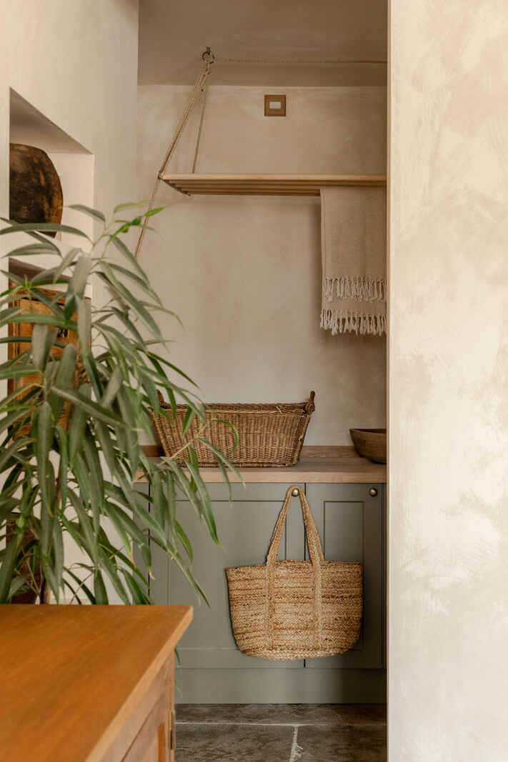 Serene Spaces with Limewash Walls in an English Victorian Home 8 utility room