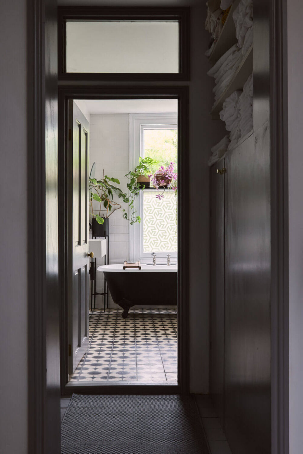 A Grand Victorian House with Many Period Features and a Lush Garden 20 view into bathroom
