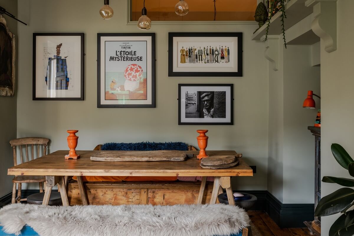 Eclectic Interiors in a Historic Bristol Apartment 6 wooden dining table