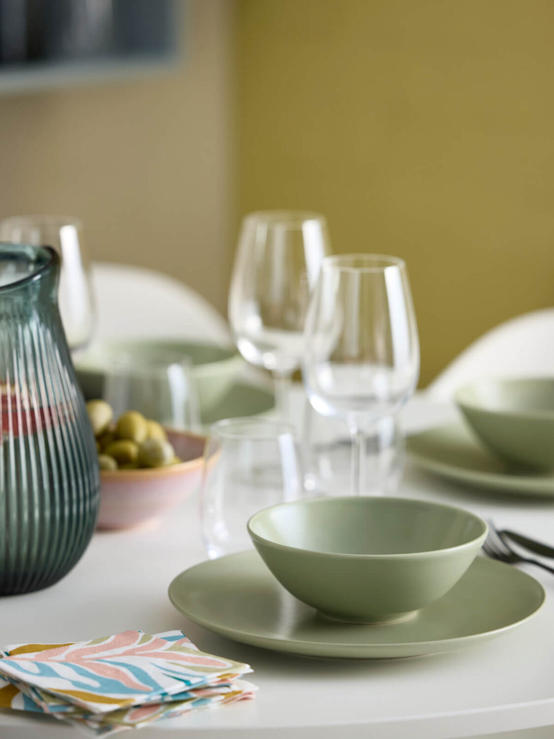 IKEA Spring Collection 2025: Colorful Textiles, Clean Designs & Home Refresh Ideas 16 green plate and bowl