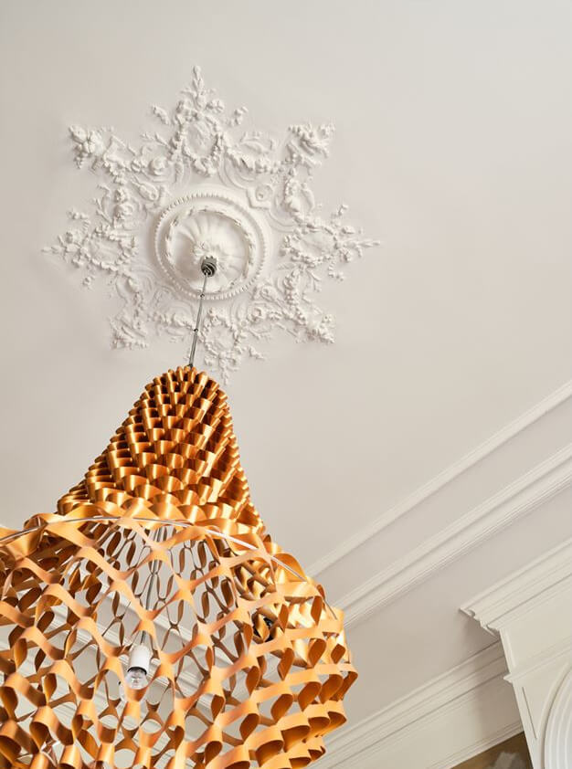 An Amazing Family Home in a Former Dutch Train Station 6 ceiling ornament and chandelier