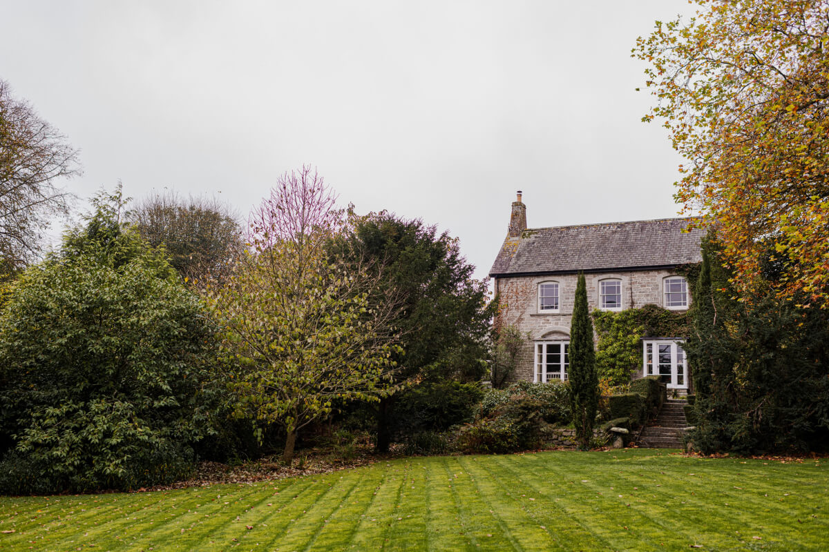 A Strong Color Palette in a Unique Country House in Cornwall 30 garden and exterior view