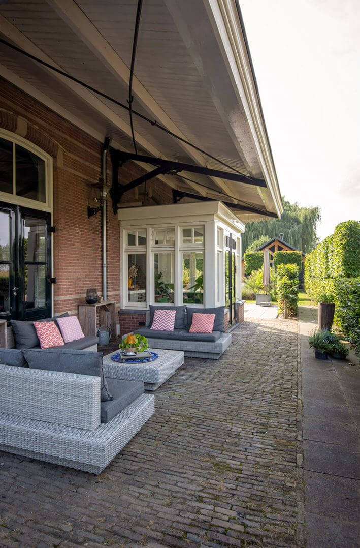 An Amazing Family Home in a Former Dutch Train Station 21 garden seating