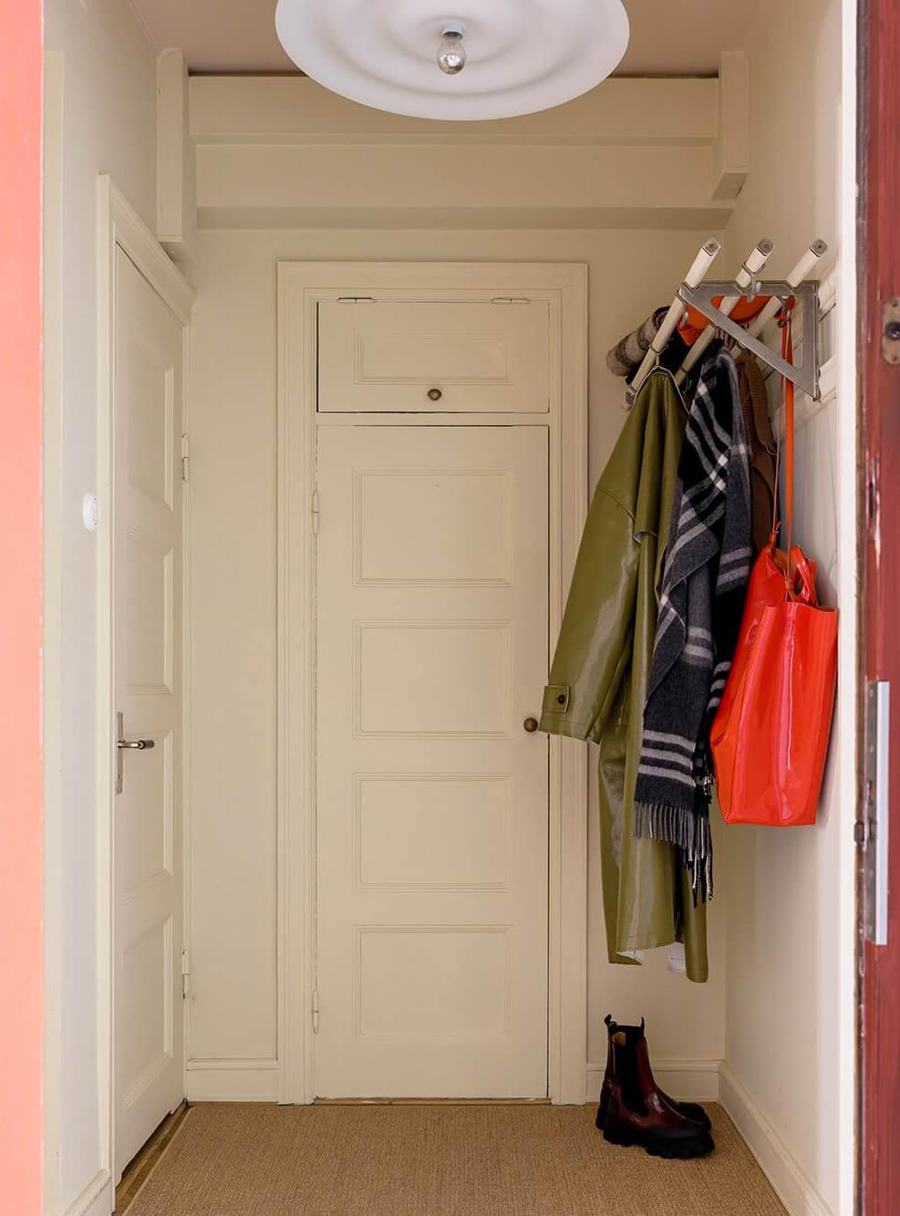 An Interior Designer's Moody Apartment with Period Features 21 hall with coat storage
