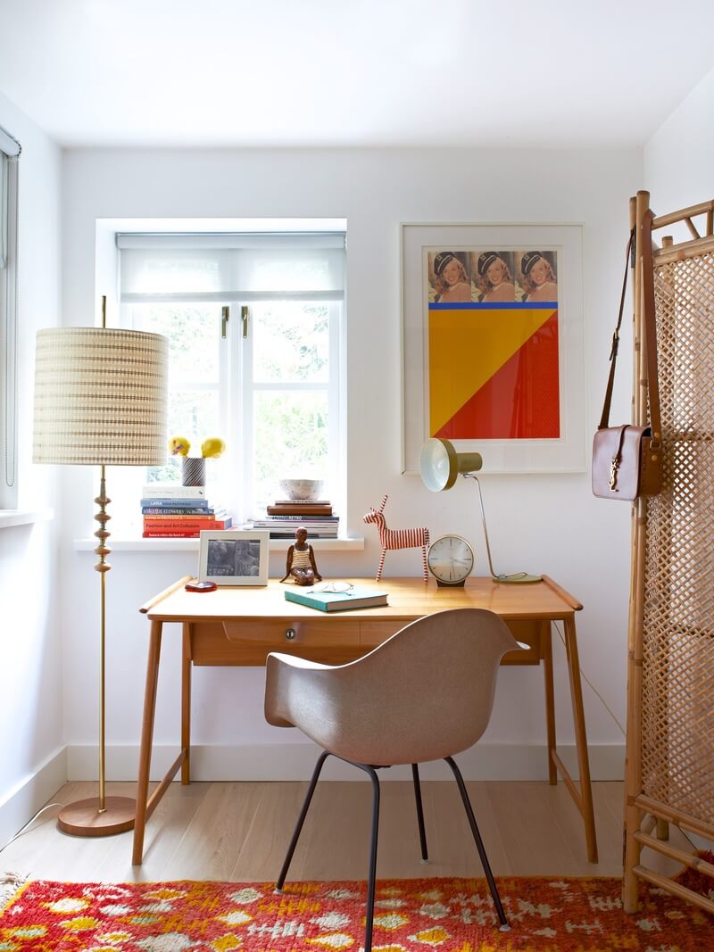 A Charming Garden Apartment in North Kensington 16 home office with midcentury desk