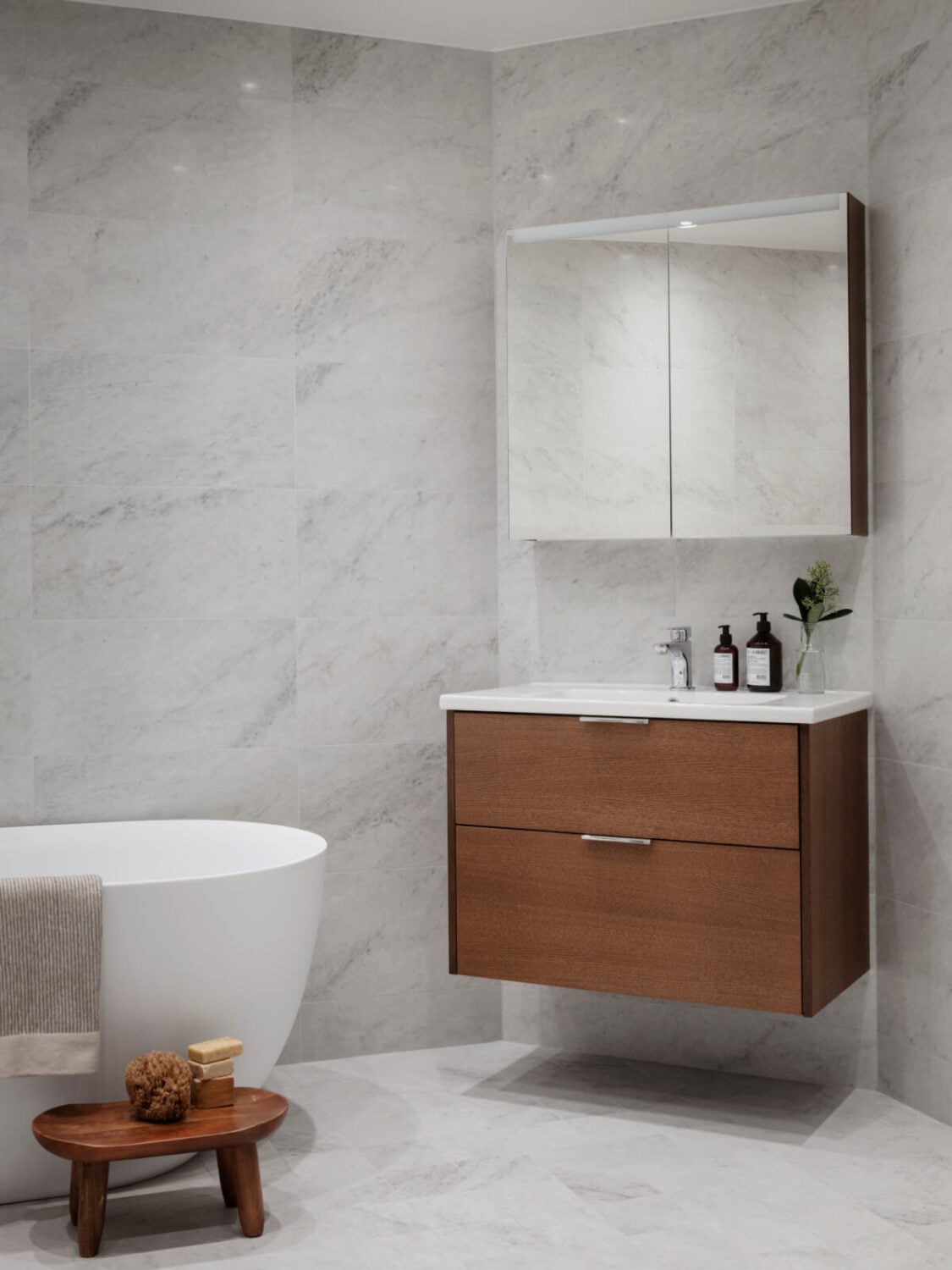 A Calm and Contemporary Apartment in a Former Office Space 23 minimalistic scandinavian bathroom