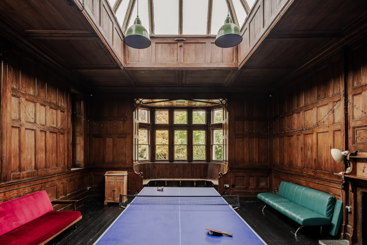 A Strong Color Palette in a Unique Country House in Cornwall 21 play room with glass ceiling