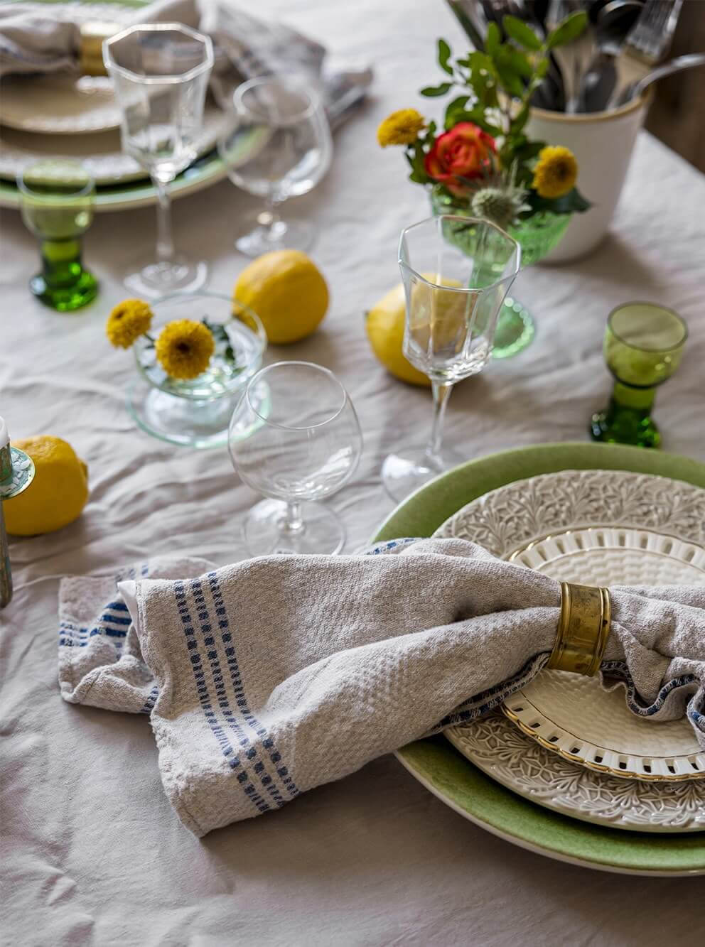 A Spacious Nordic Apartment with a Wonderful Color Palette 7 table setting