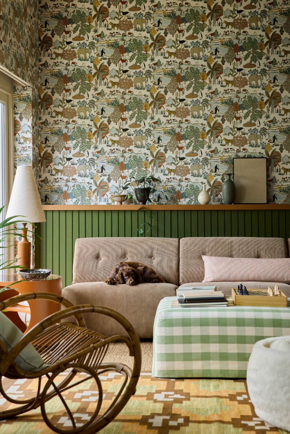 Little Greene 'Storybook Papers': A New National Trust Wallpaper Collection 1 Little Greene National Trust wallpaper Collection Animal Kingdom - Pea - Full