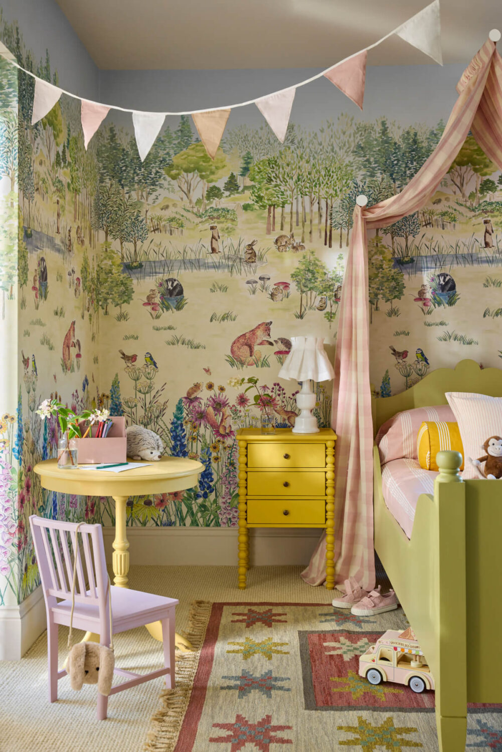 26 Children's Bedrooms Decorated with Animal Wallpaper 9 Little Greene National Trust wallpaper Collection Potters Woodland - Spring - Full