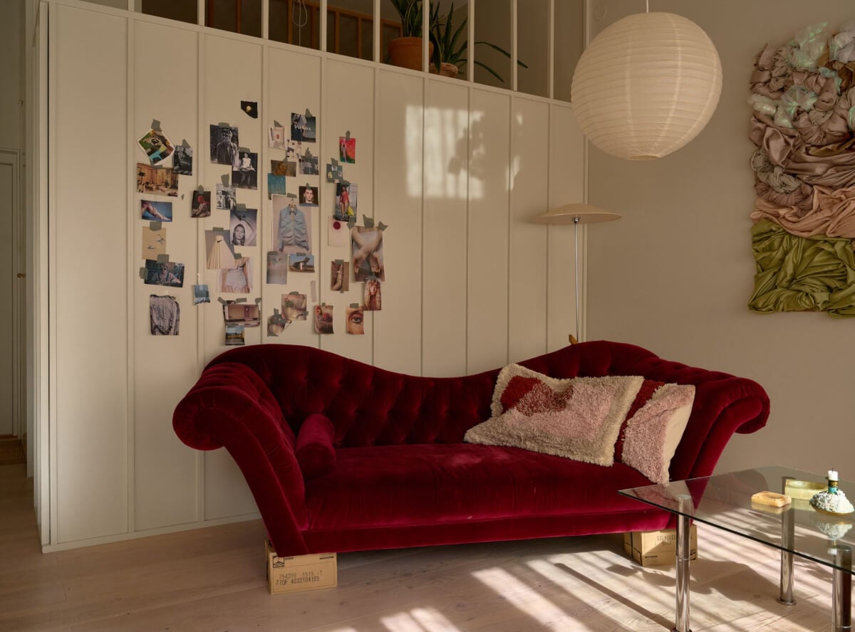 High Ceilings in a Small Swedish Loft Designed for a Family 12 antique sofa