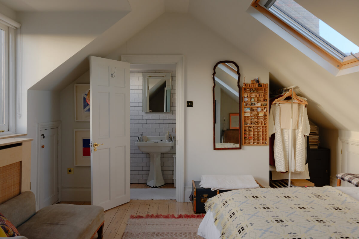 A London Edwardian House with a Light-Filled Kitchen Extension 30 attic bedroom wooden floor en-suite bathroom