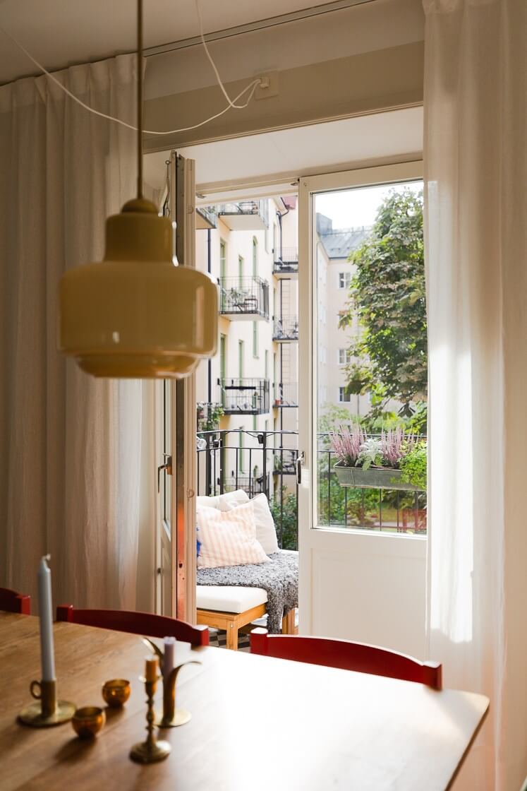 Modern Interiors in a Bright 1930s Apartment in Sweden 9 balcony door