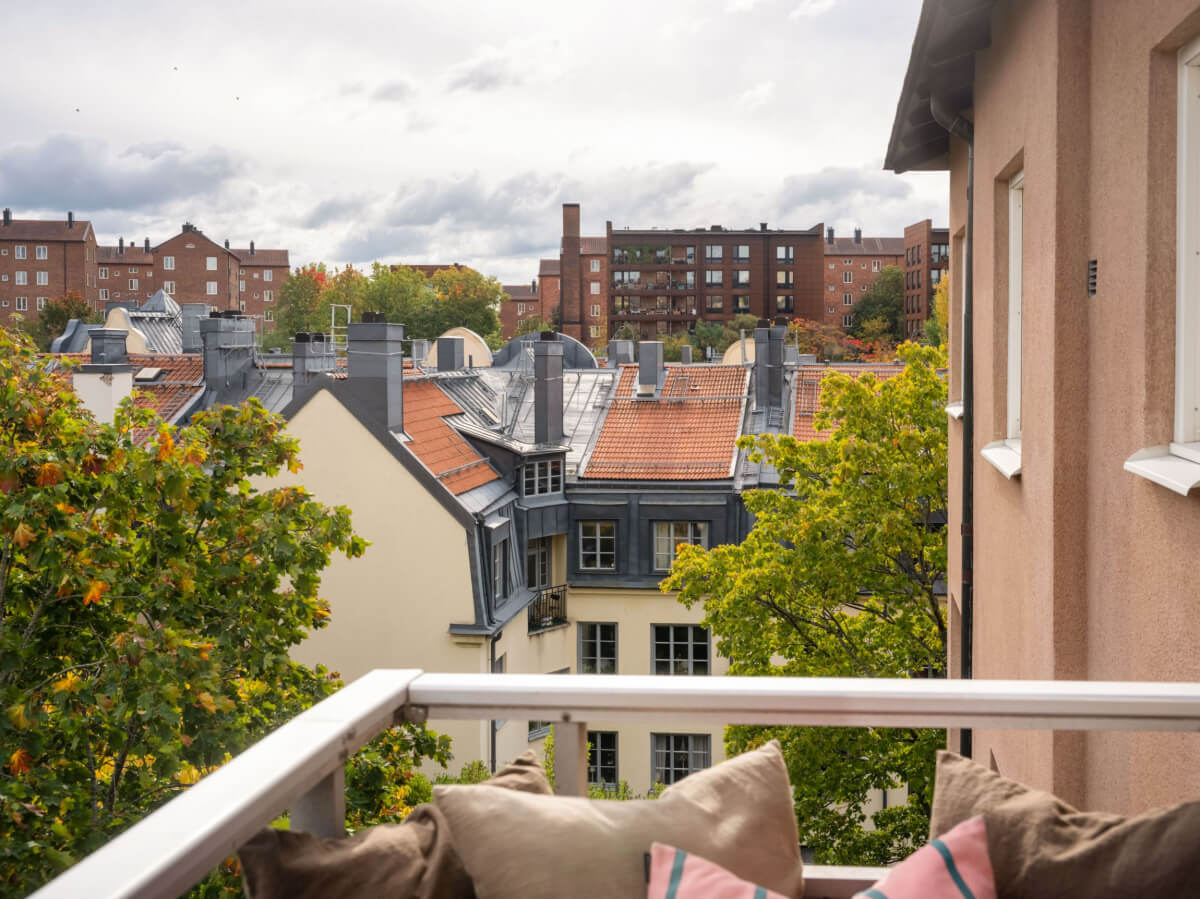A Swedish 1940s Apartment with Lovely Balcony Views 7 balcony view